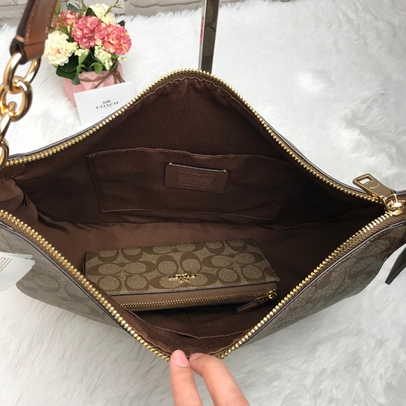 👜COACH SET🌺ELLE HOBO&L-ZIP WALLET - Picture 4 of 8
